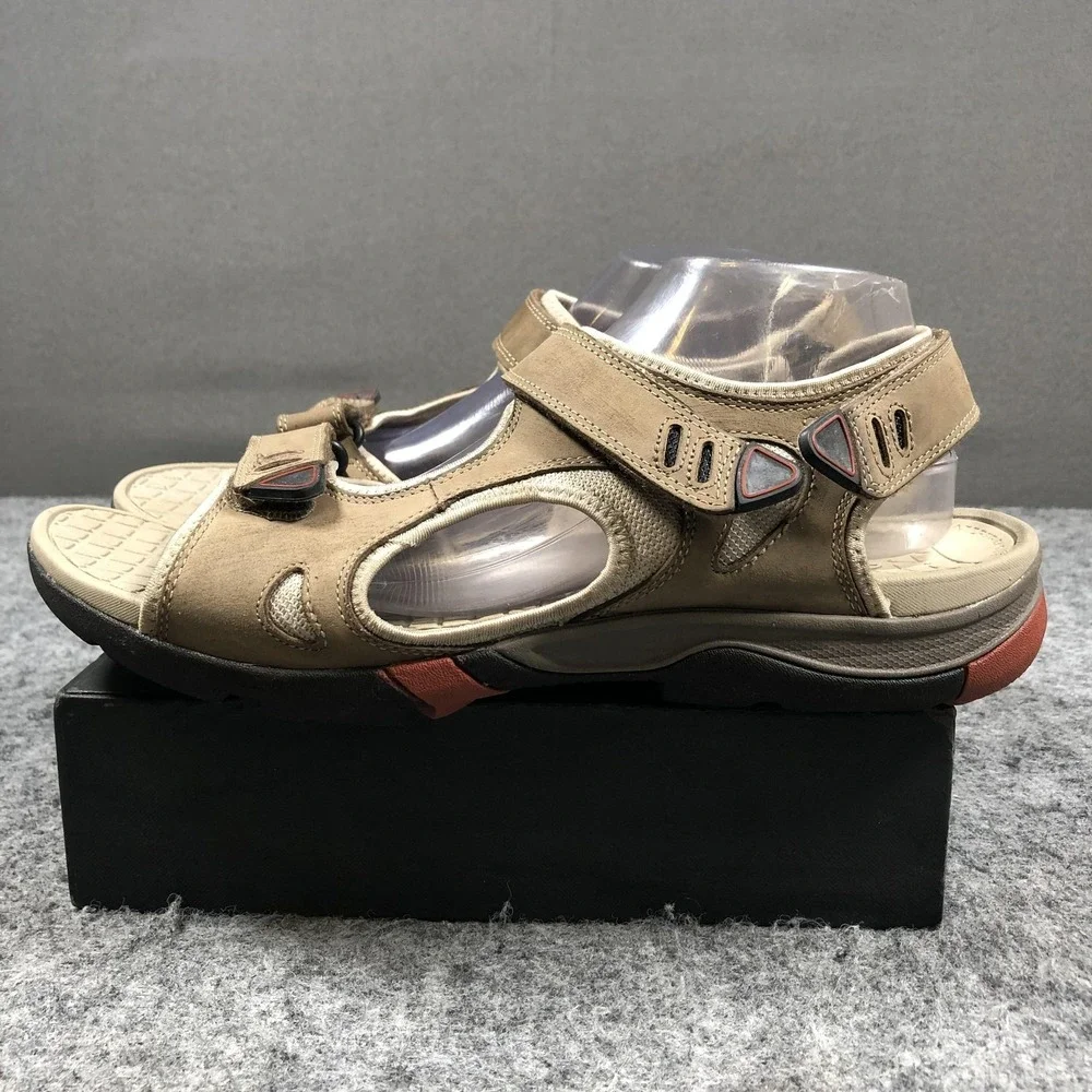 Clarks WaveWalk Sandals Mens 12 Tan Suede Adjustable Sport Water Friendly